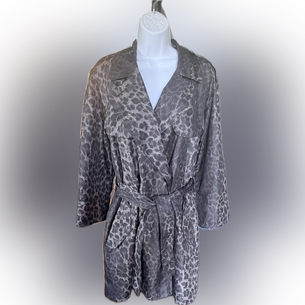 Sanyo by Carol Cohen Animal Print Leopard Trench Coat